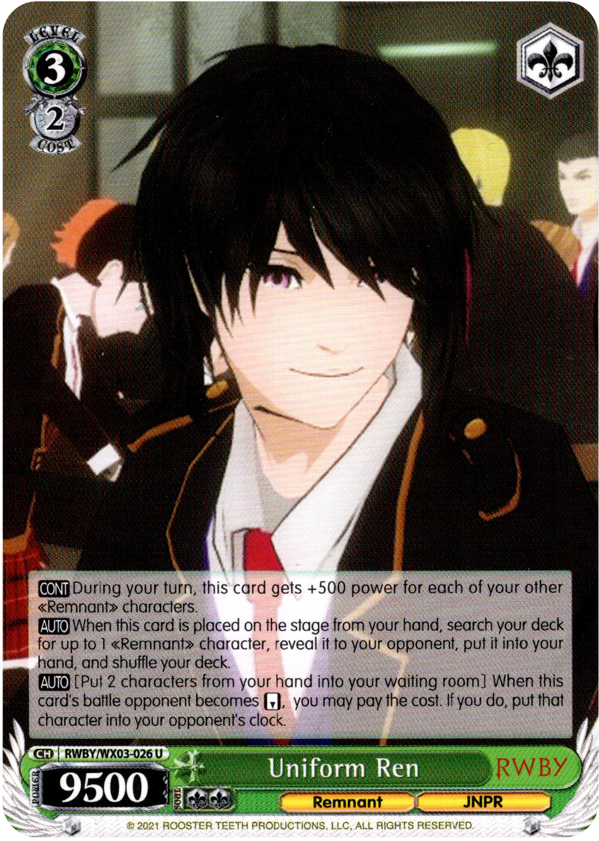 Uniform Ren - RWBY/WX03-026 - RWBY - Card Cavern