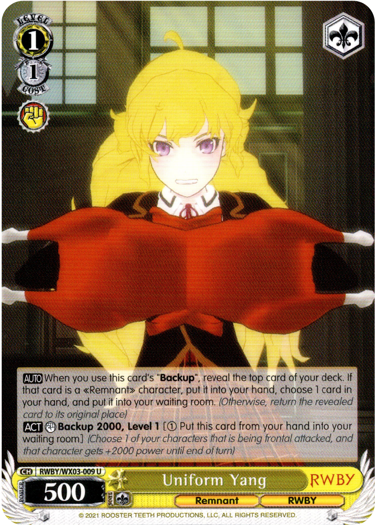 Uniform Yang - RWBY/WX03-009 - RWBY - Card Cavern