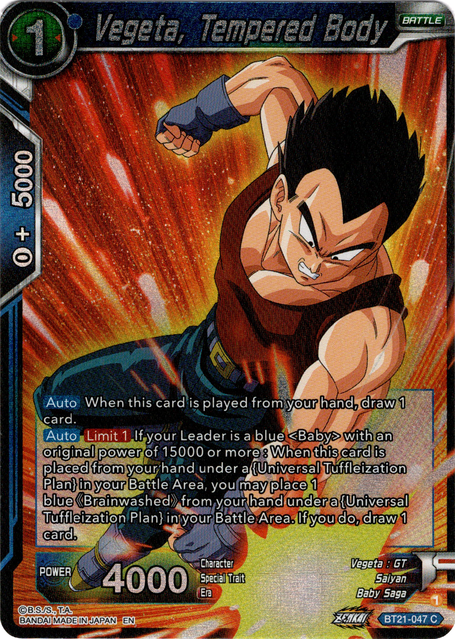 Vegeta, Tempered Body - BT21-047 - Wild Resurgence - Foil - Card Cavern