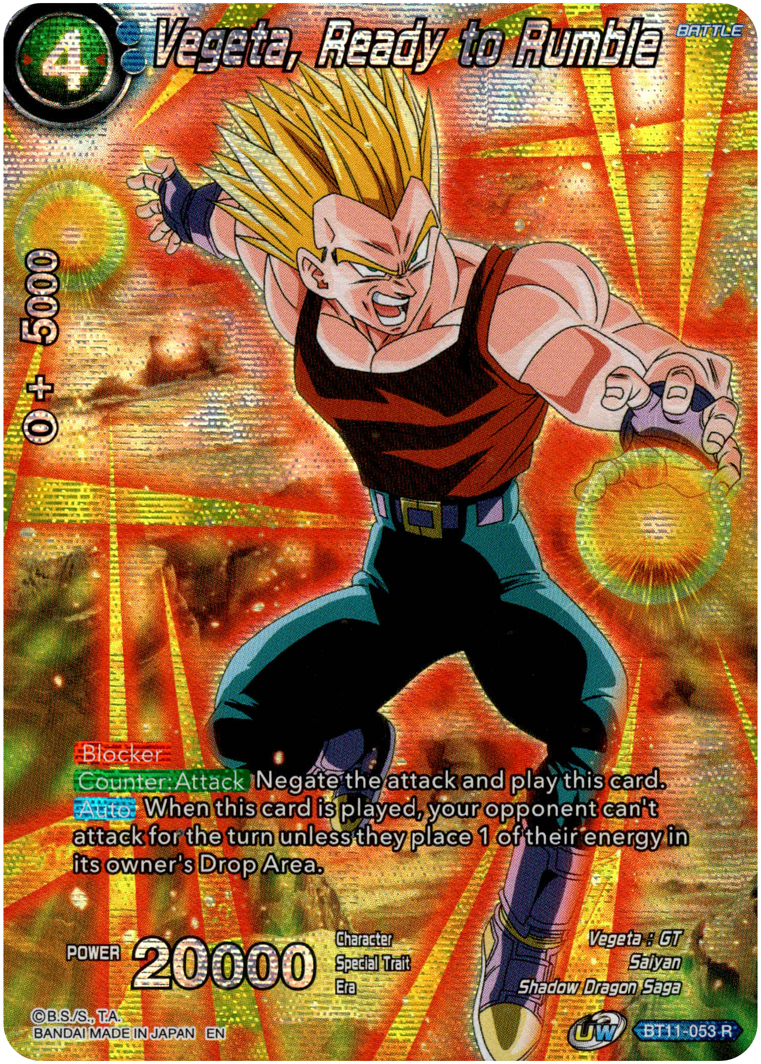 Vegeta, Ready to Rumble - BT11-053 - Theme Selection - Foil - Card Cavern