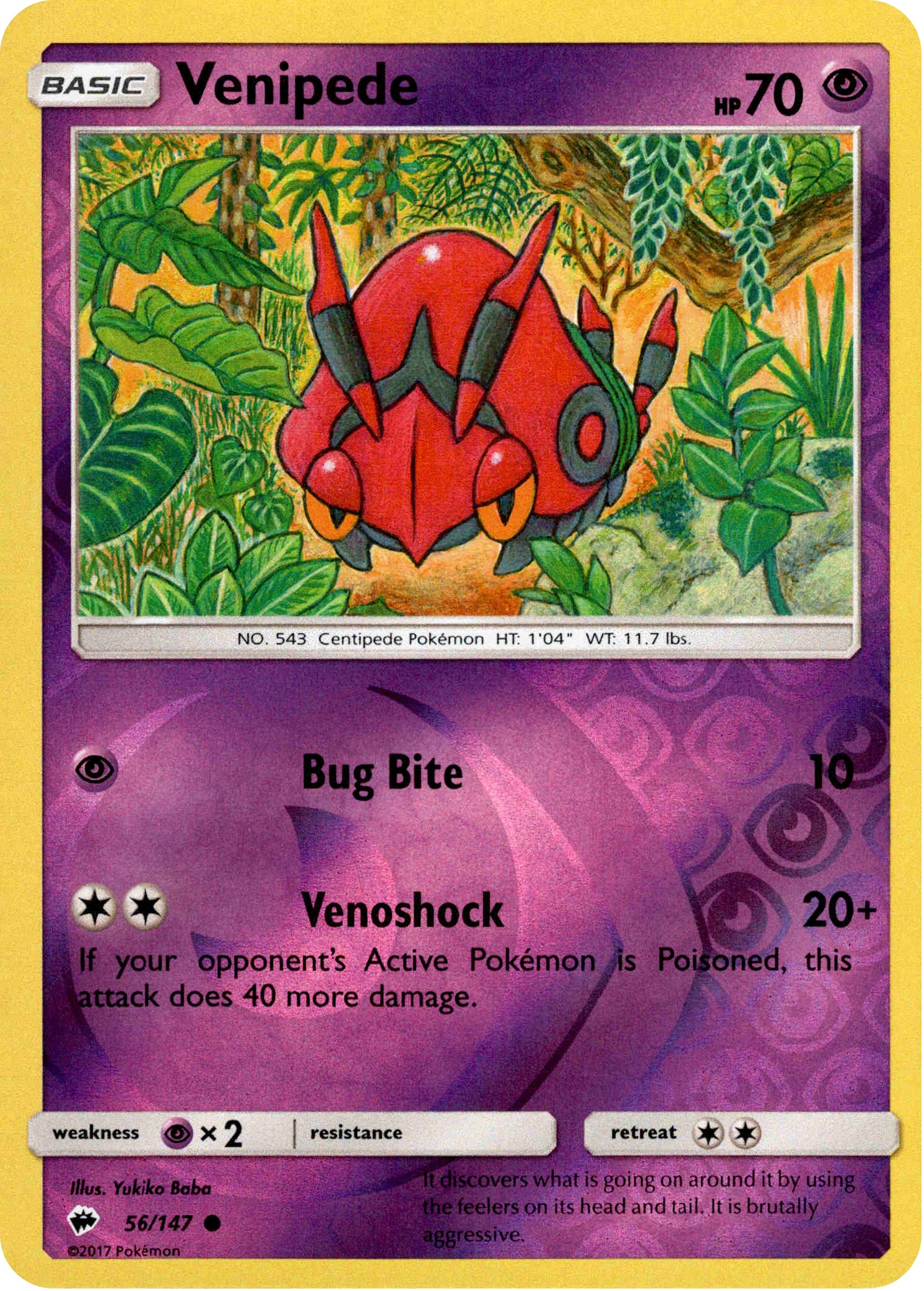Venipede - 56/147 - Burning Shadows - Reverse Holo - Card Cavern