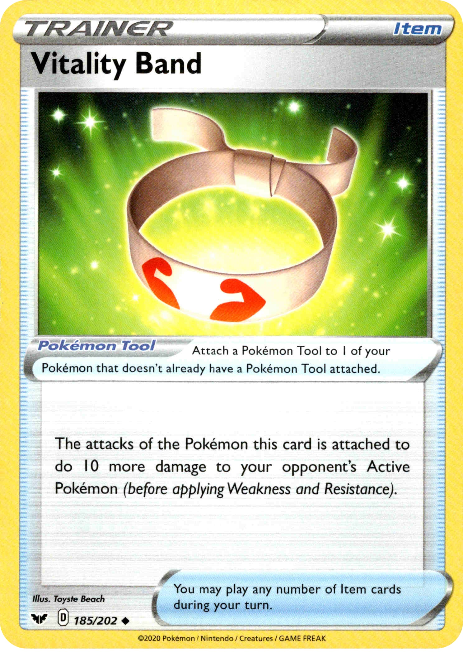 Vitality Band - 185/202 - Sword & Shield - Card Cavern