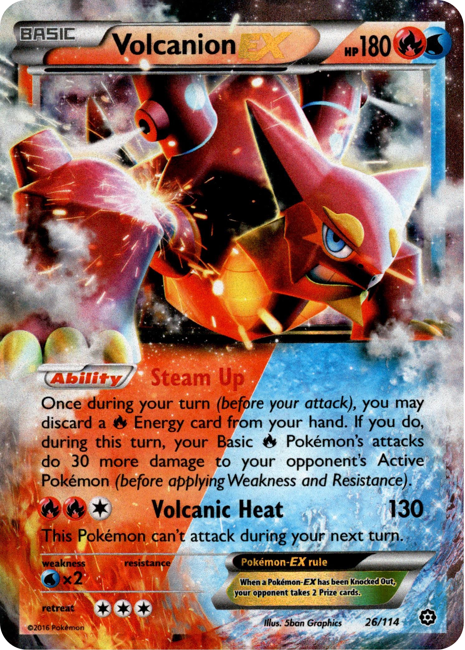 Volcanion EX - 26/114 - Steam Siege - Holo - Card Cavern