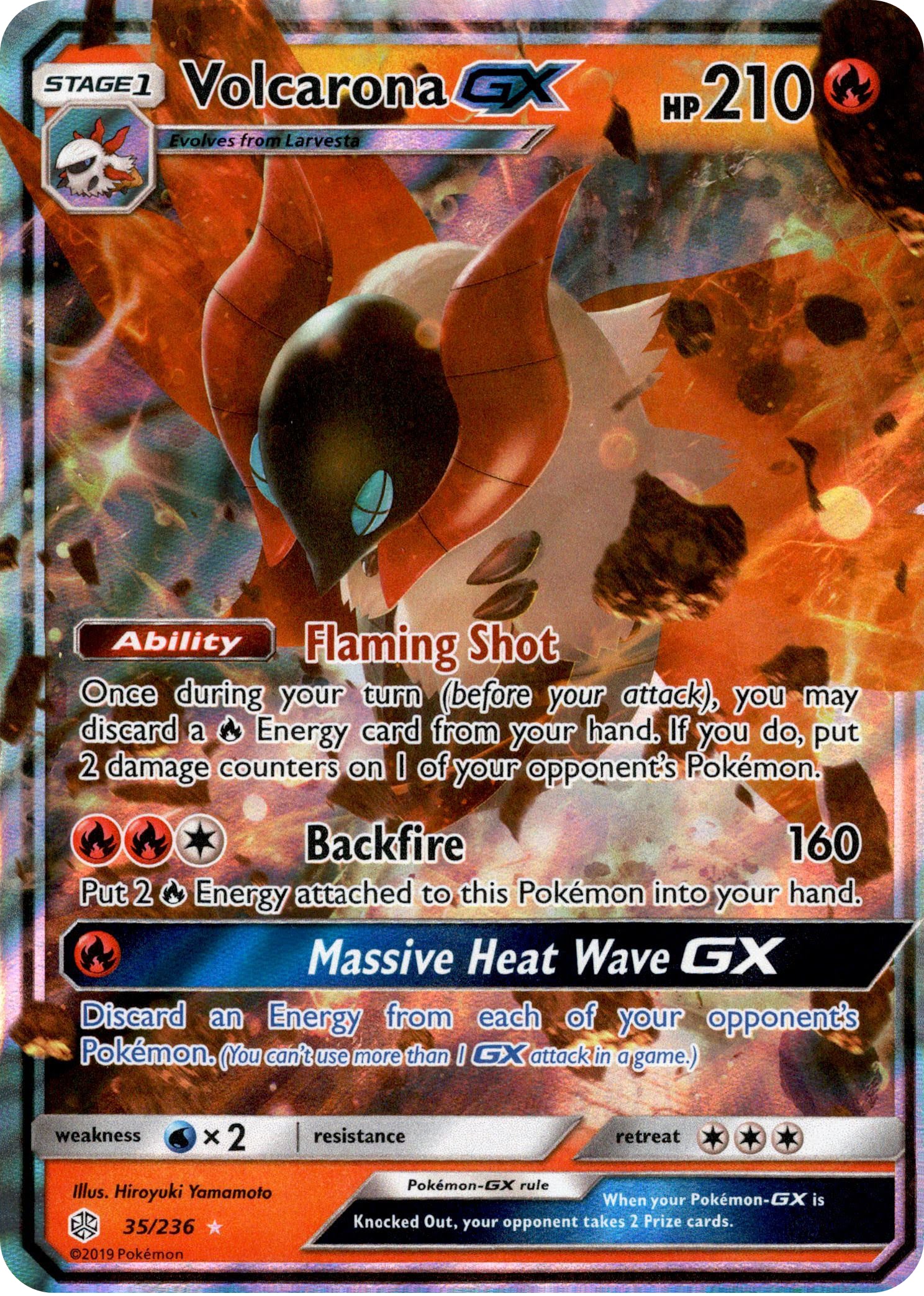 Volcarona GX - 35/236 - Cosmic Eclipse - Holo - Card Cavern