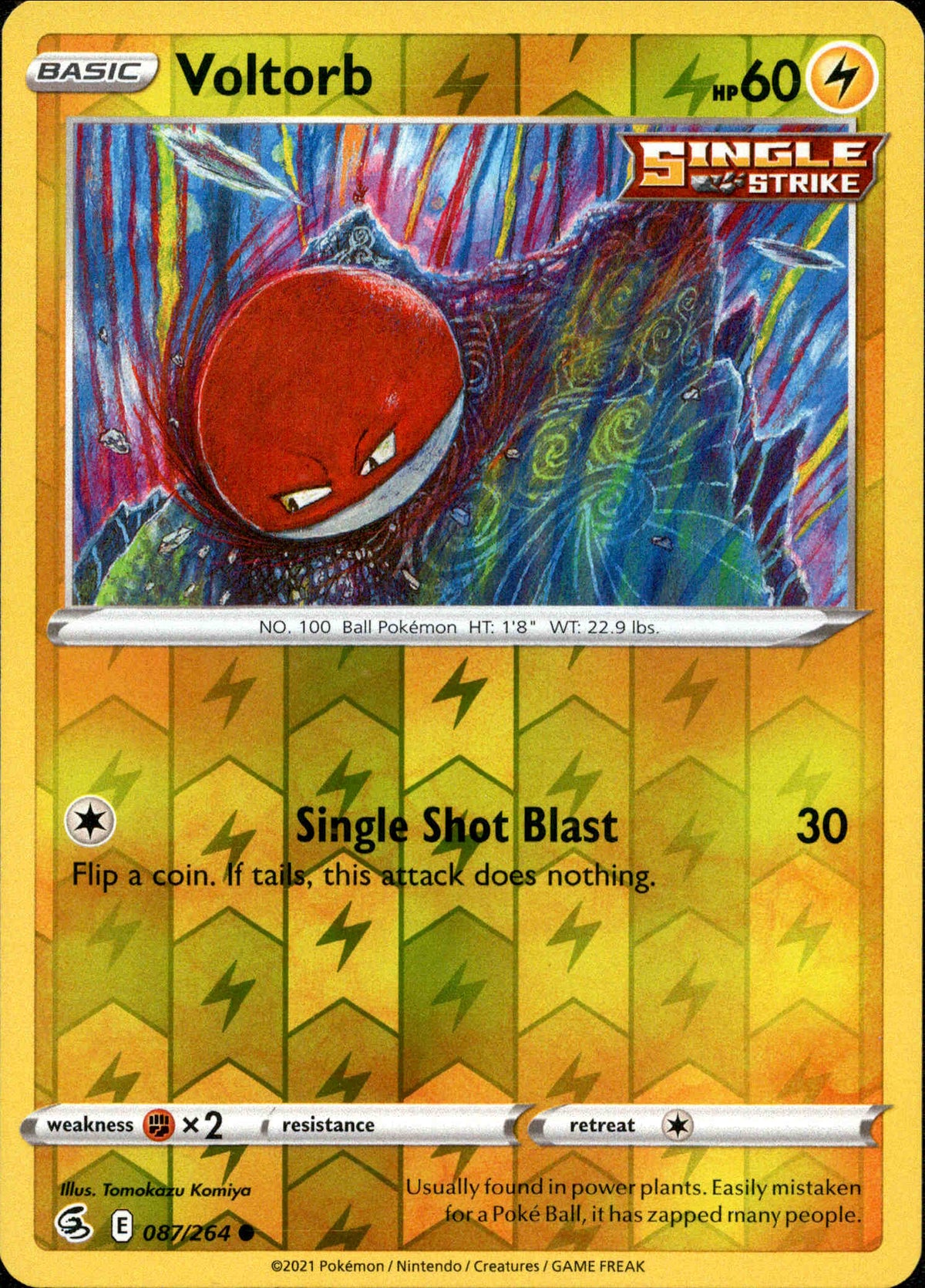 Voltorb - 087/264 - Fusion Strike - Reverse Holo - Card Cavern