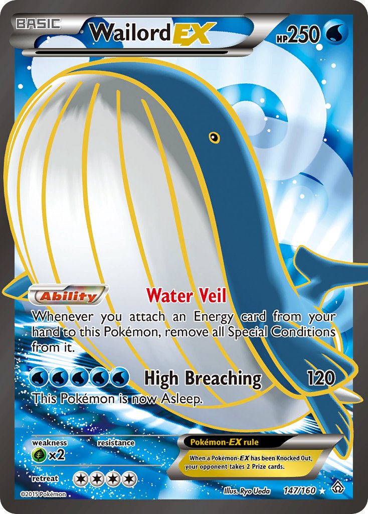 Wailord EX Full Art - 147/160 - Primal Clash - Holo - Card Cavern