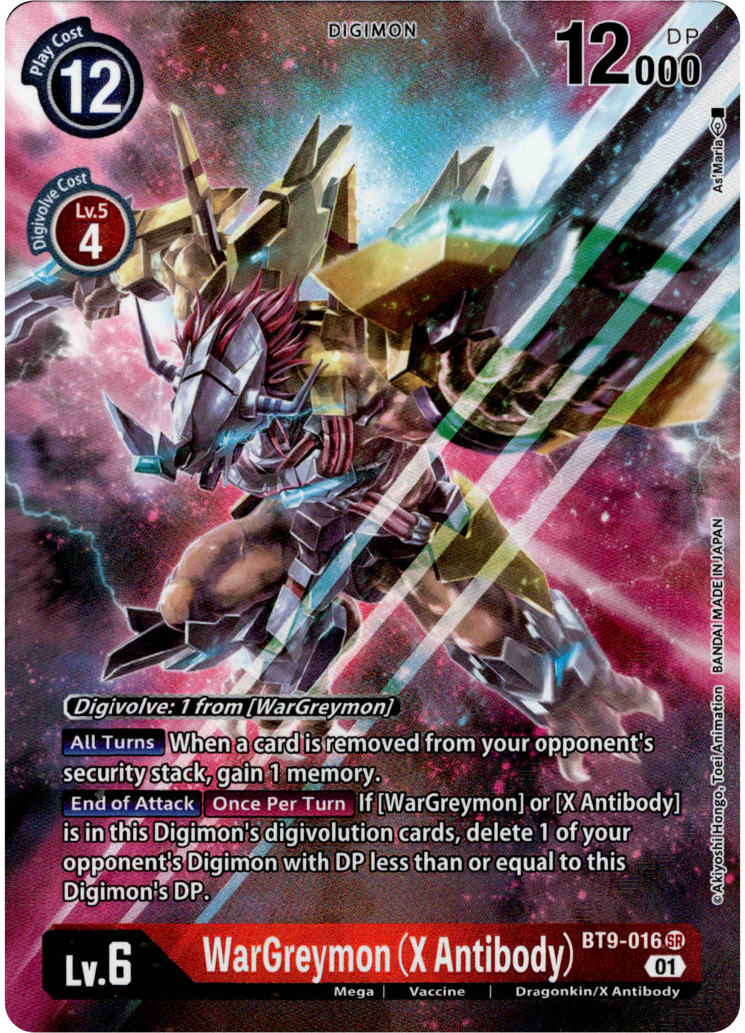 WarGreymon (X Antibody) Alternate Art - BT9-016 SR - X Record - Foil - Card Cavern