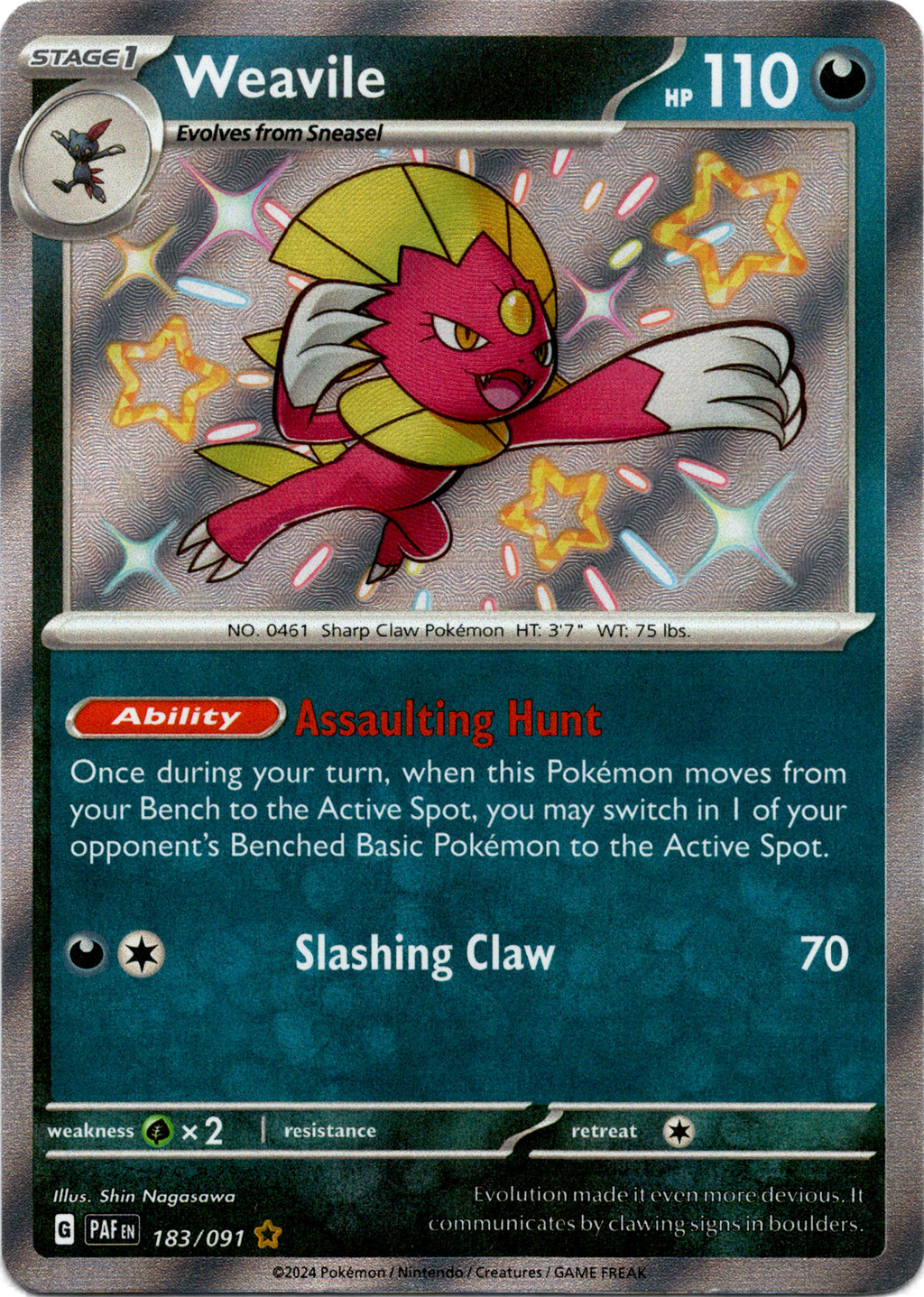 Weavile - 183/091 - Paldean Fates