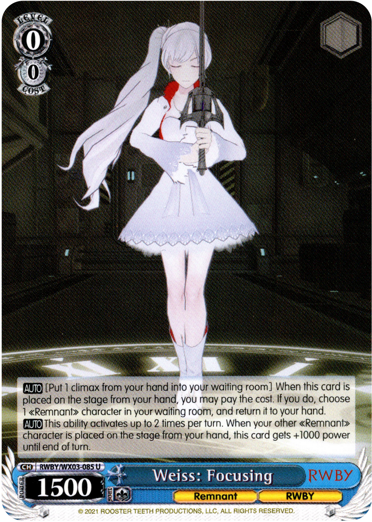 Weiss: Focusing - RWBY/WX03-085 - RWBY - Card Cavern