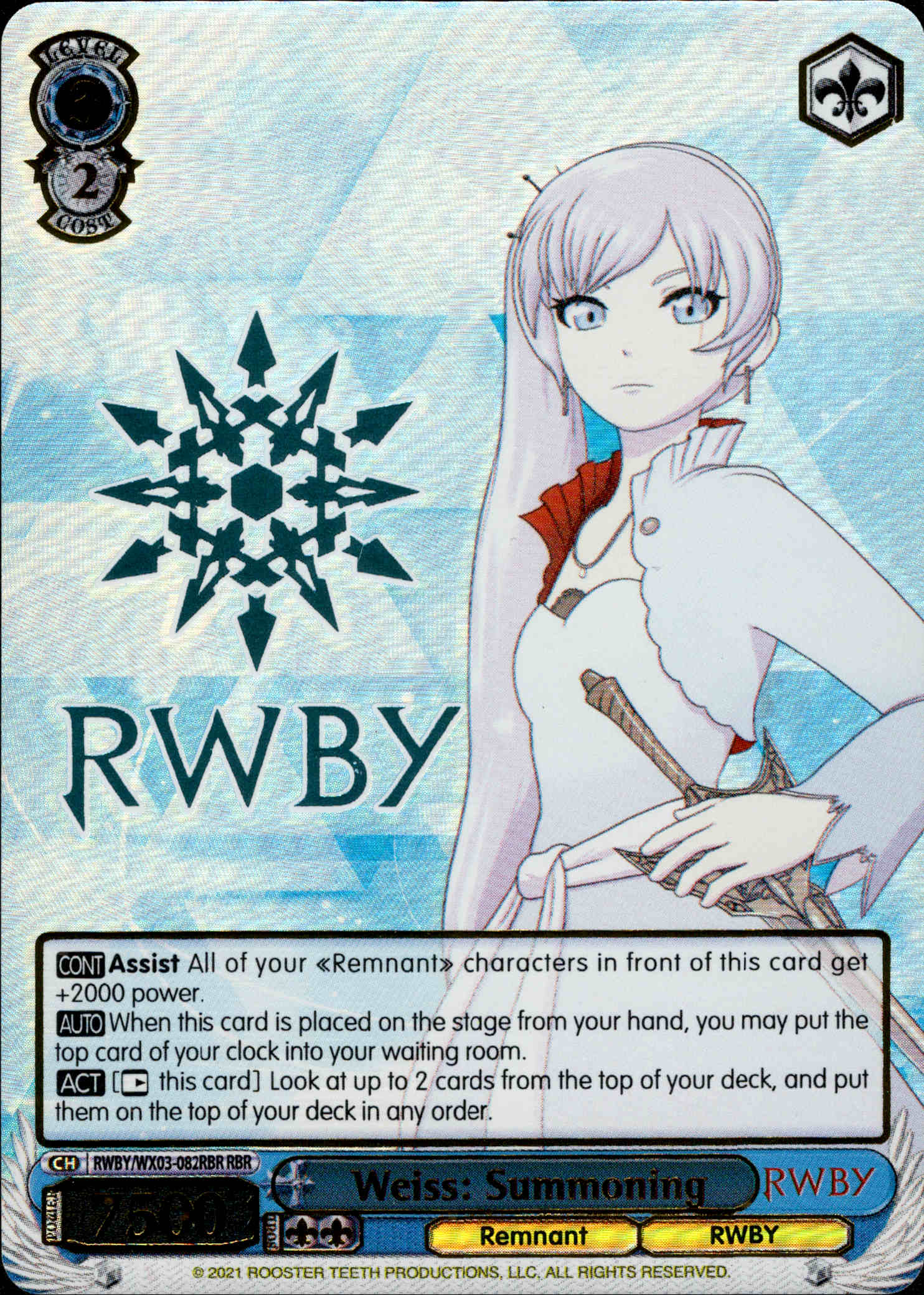 Weiss: Summoning - RWBY/WX03-082RBR - RWBY - Card Cavern