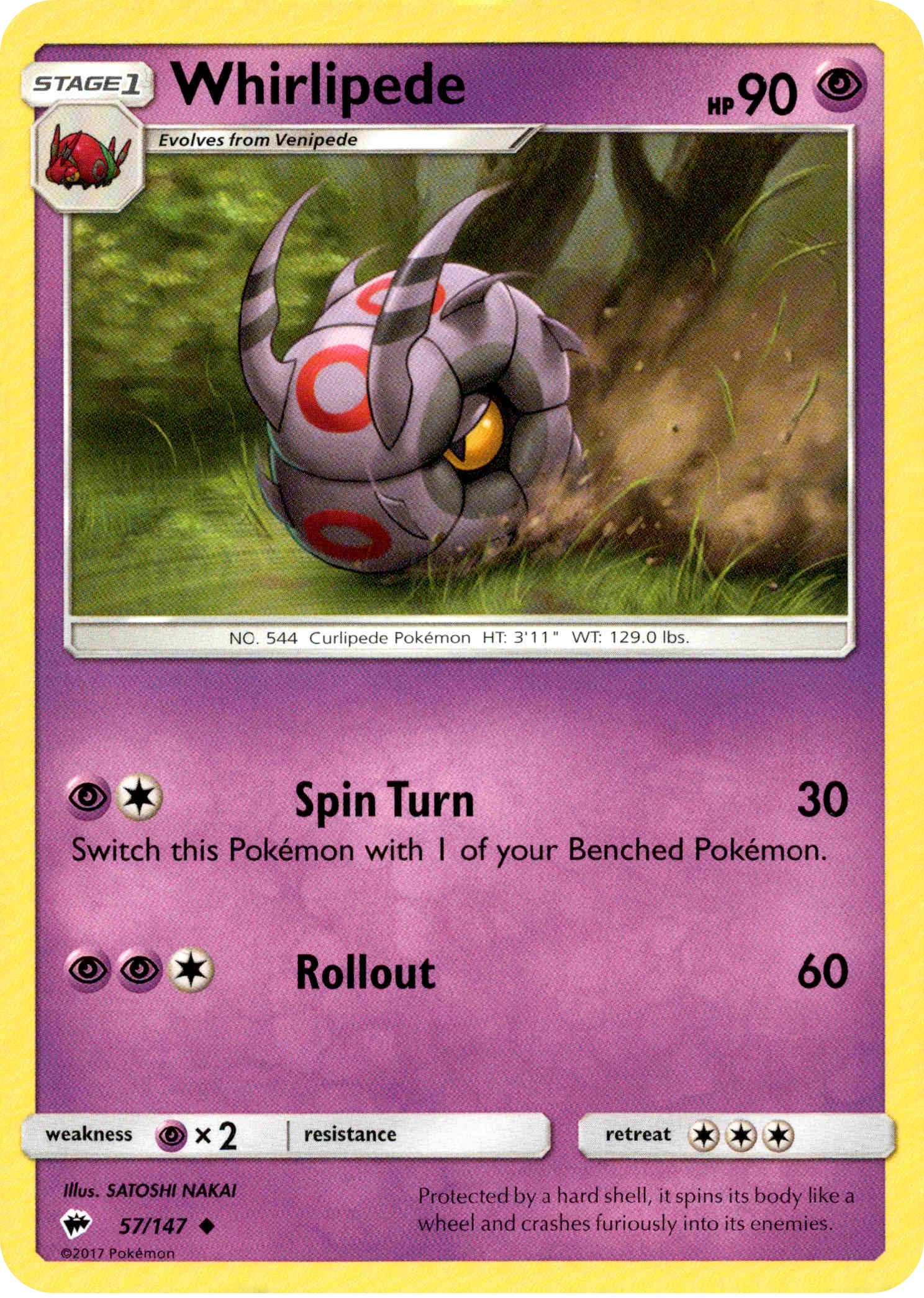 Whirlipede - 57/147 - Burning Shadows - Card Cavern