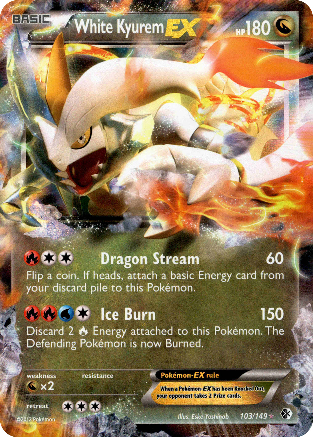 White Kyurem EX 103/149 Boundaries Crossed Card Cavern Trading Cards, LLC