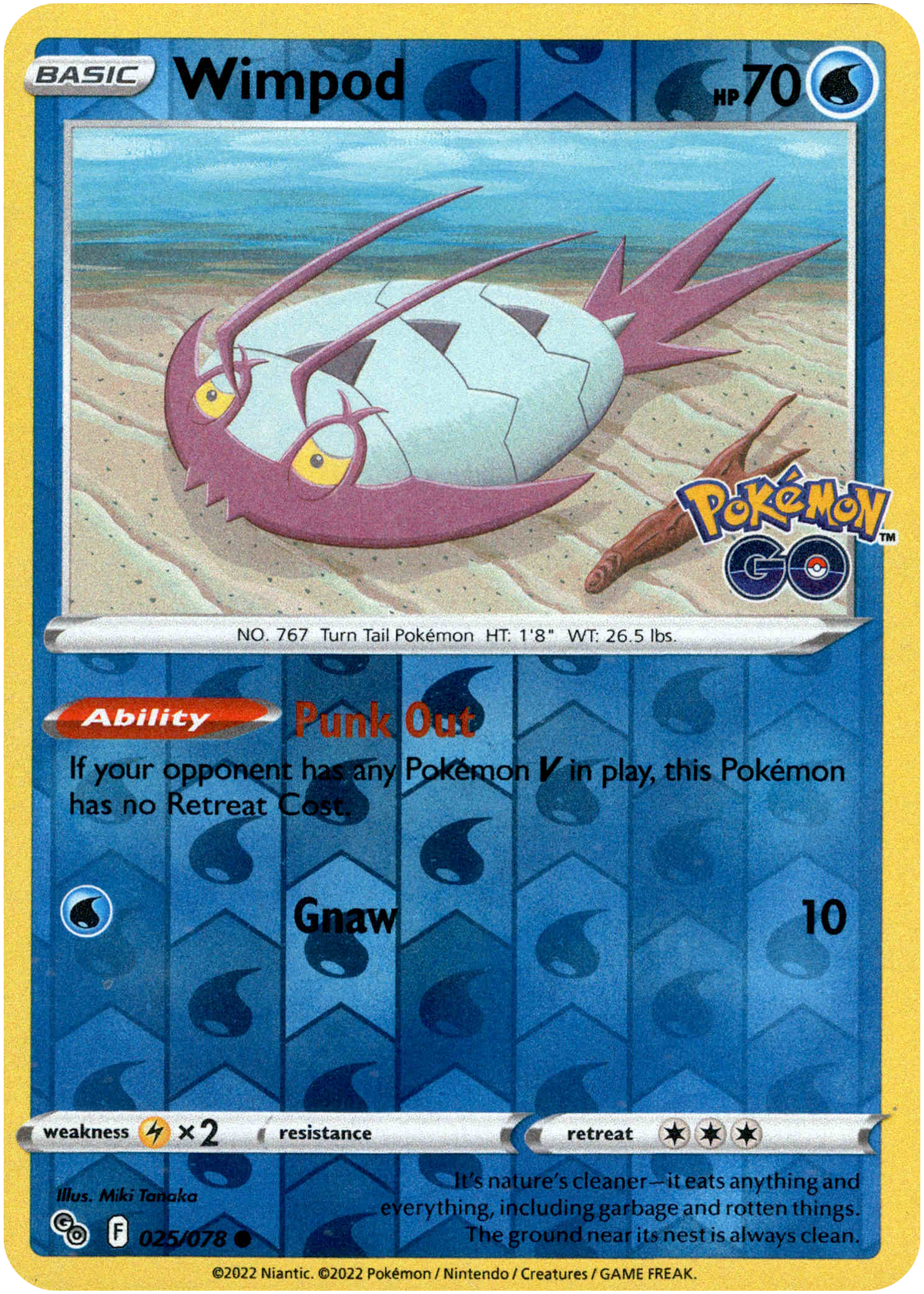 Wimpod - 025/078 - Pokemon Go - Reverse Holo - Card Cavern