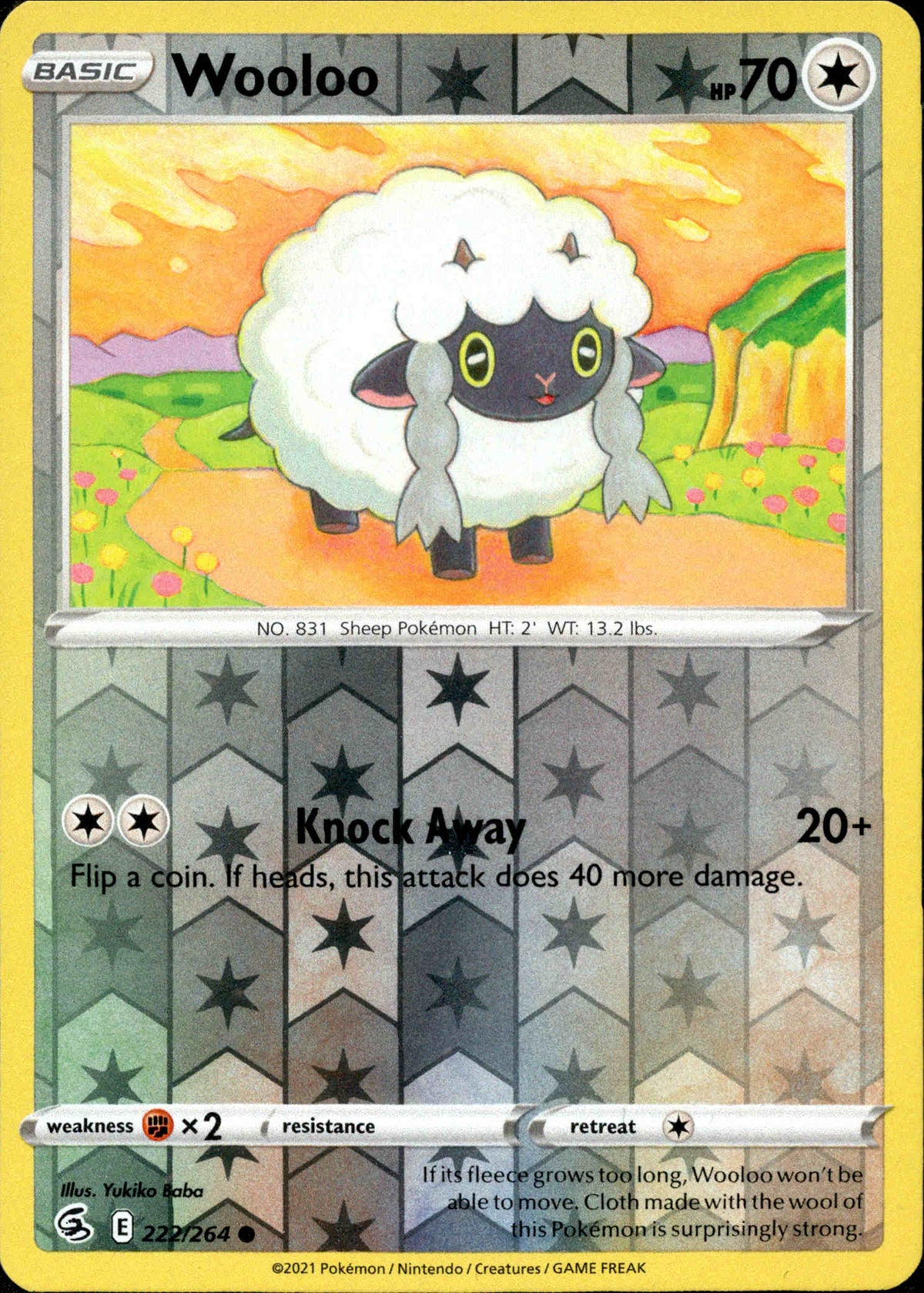Wooloo - 222/264 - Fusion Strike - Reverse Holo - Card Cavern