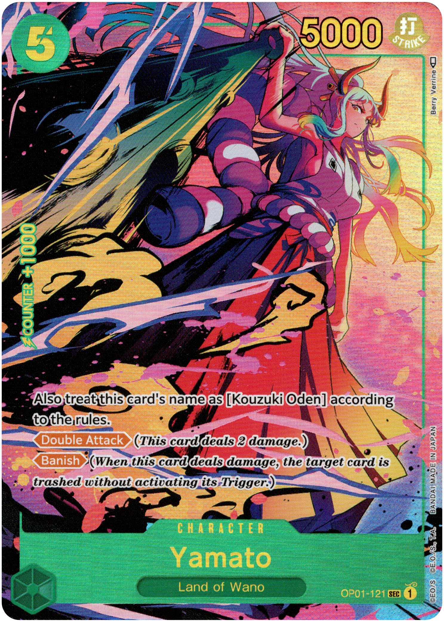 Yamato Parallel - OP01-121 SEC - Romance Dawn - Foil - Card Cavern