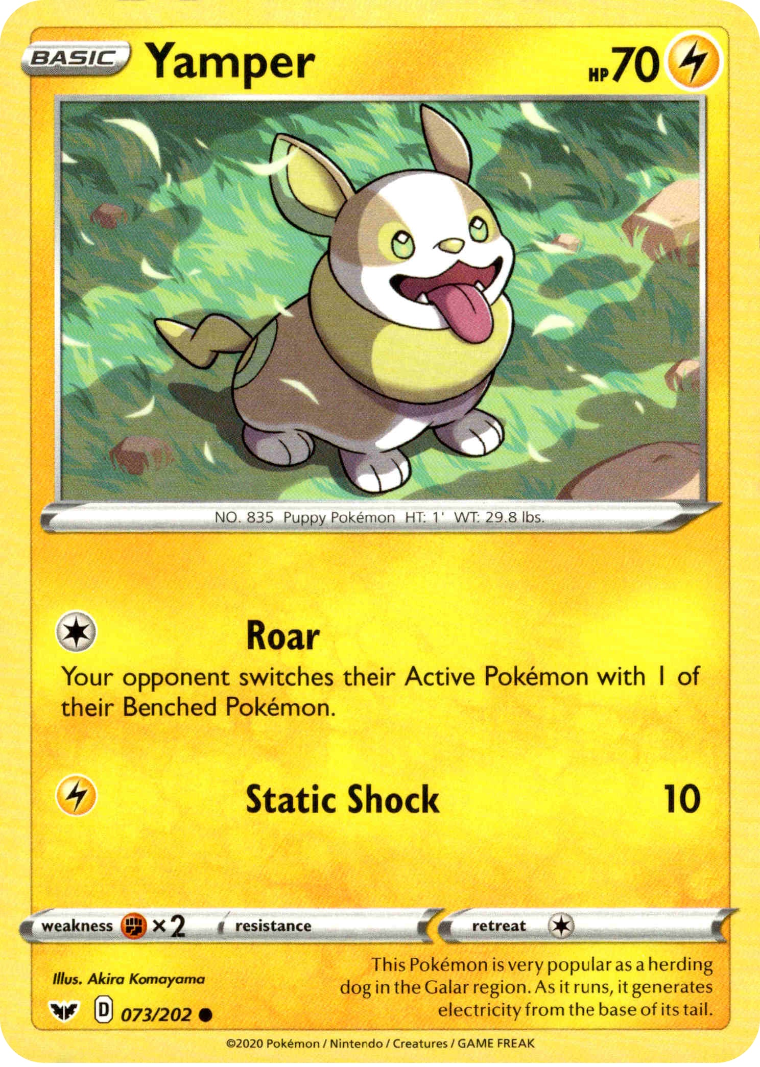 Yamper - 73/202 - Sword & Shield - Card Cavern