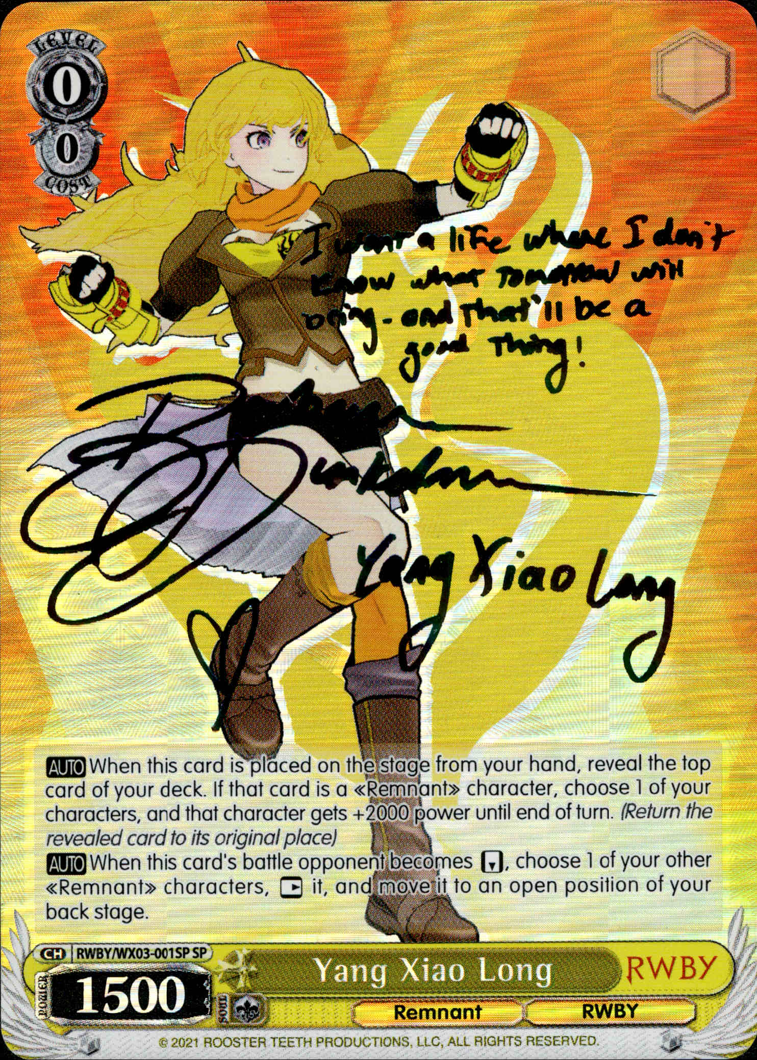 Yang Xiao Long - RWBY/WX03-001SP - RWBY - Card Cavern