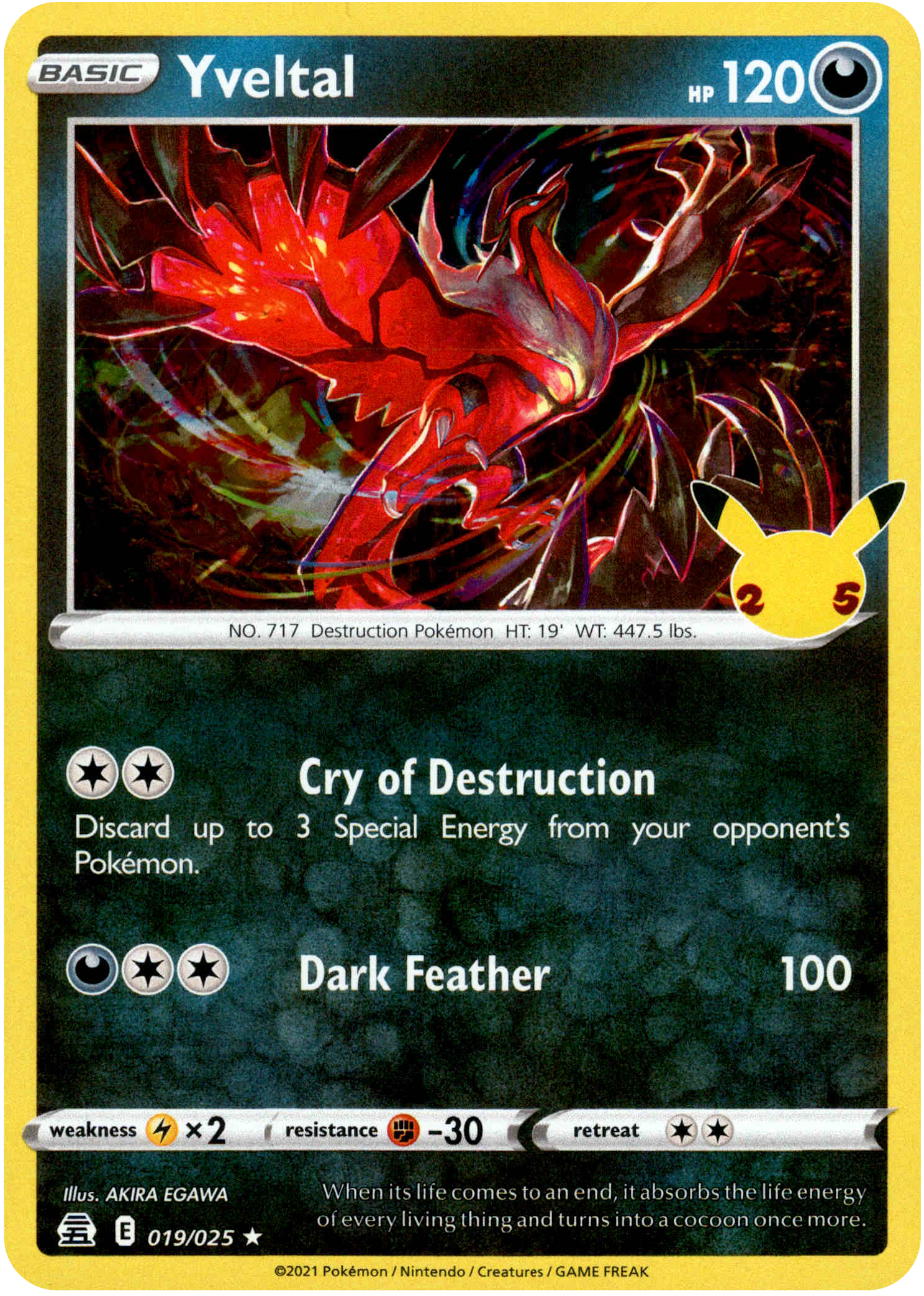 Yveltal - 019/025 - Celebrations - Holo - Card Cavern