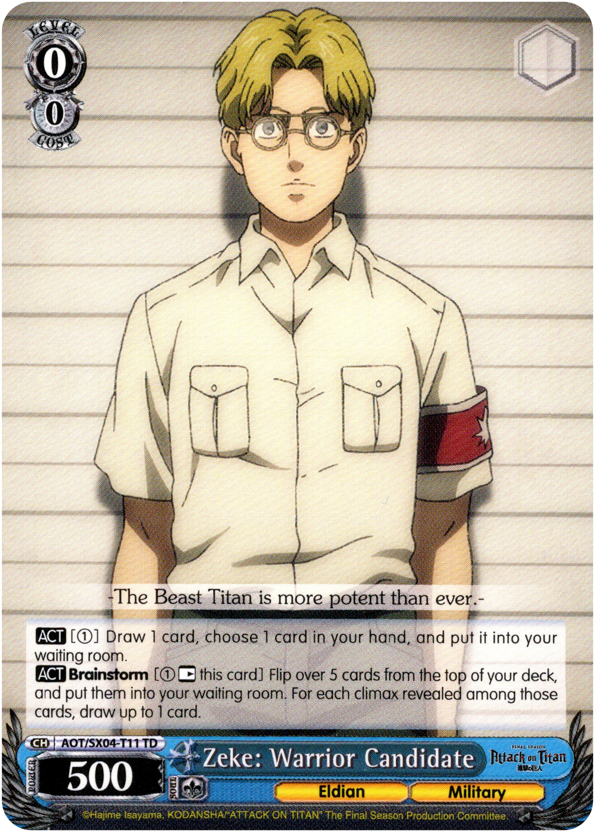 Zeke: Warrior Candidate - AOT/SX04-T11 TD - Card Cavern