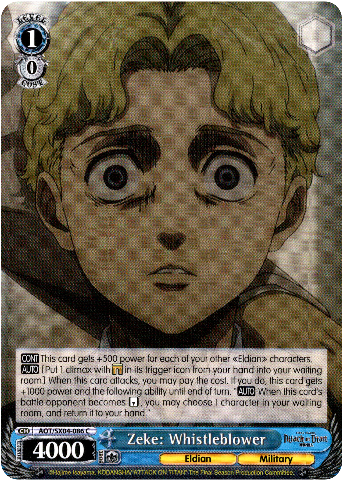 Zeke: Whistleblower - AOT/SX04-086 C - Card Cavern