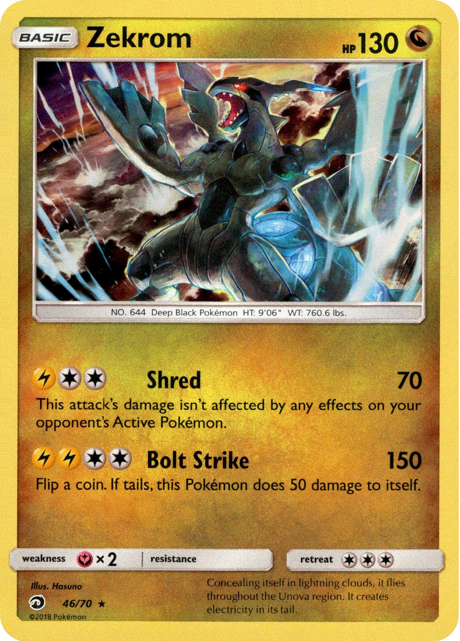 Zekrom - 46/70 - Dragon Majesty - Holo - Card Cavern