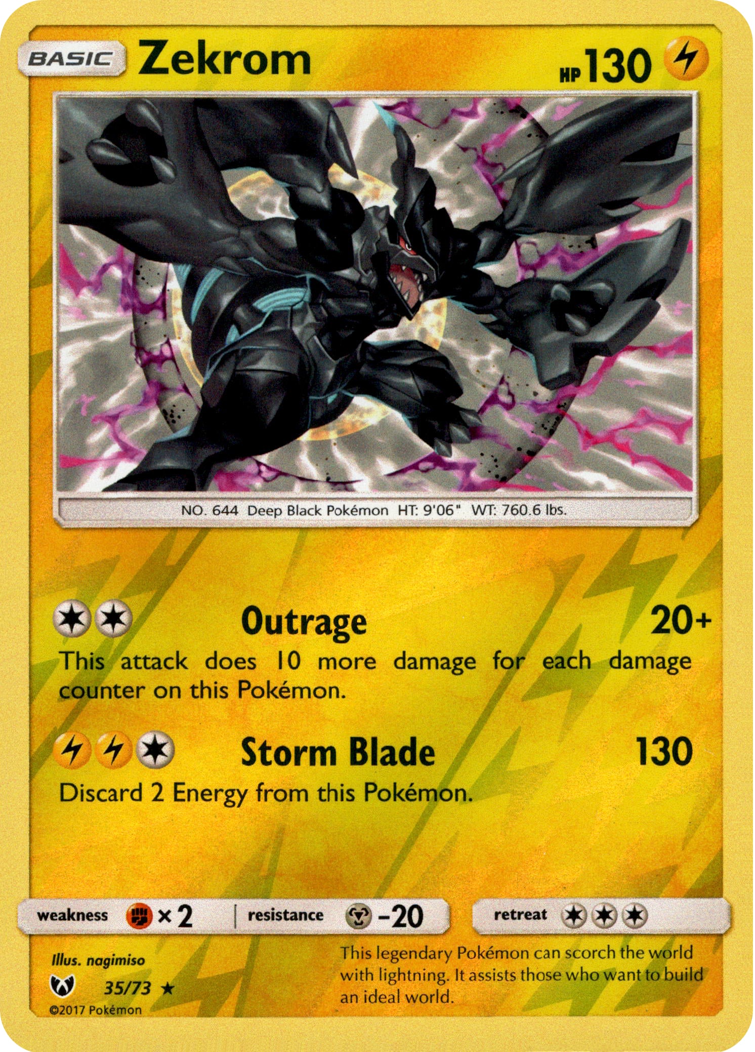 Zekrom - 35/73 - Shining Legends - Reverse Holo - Card Cavern