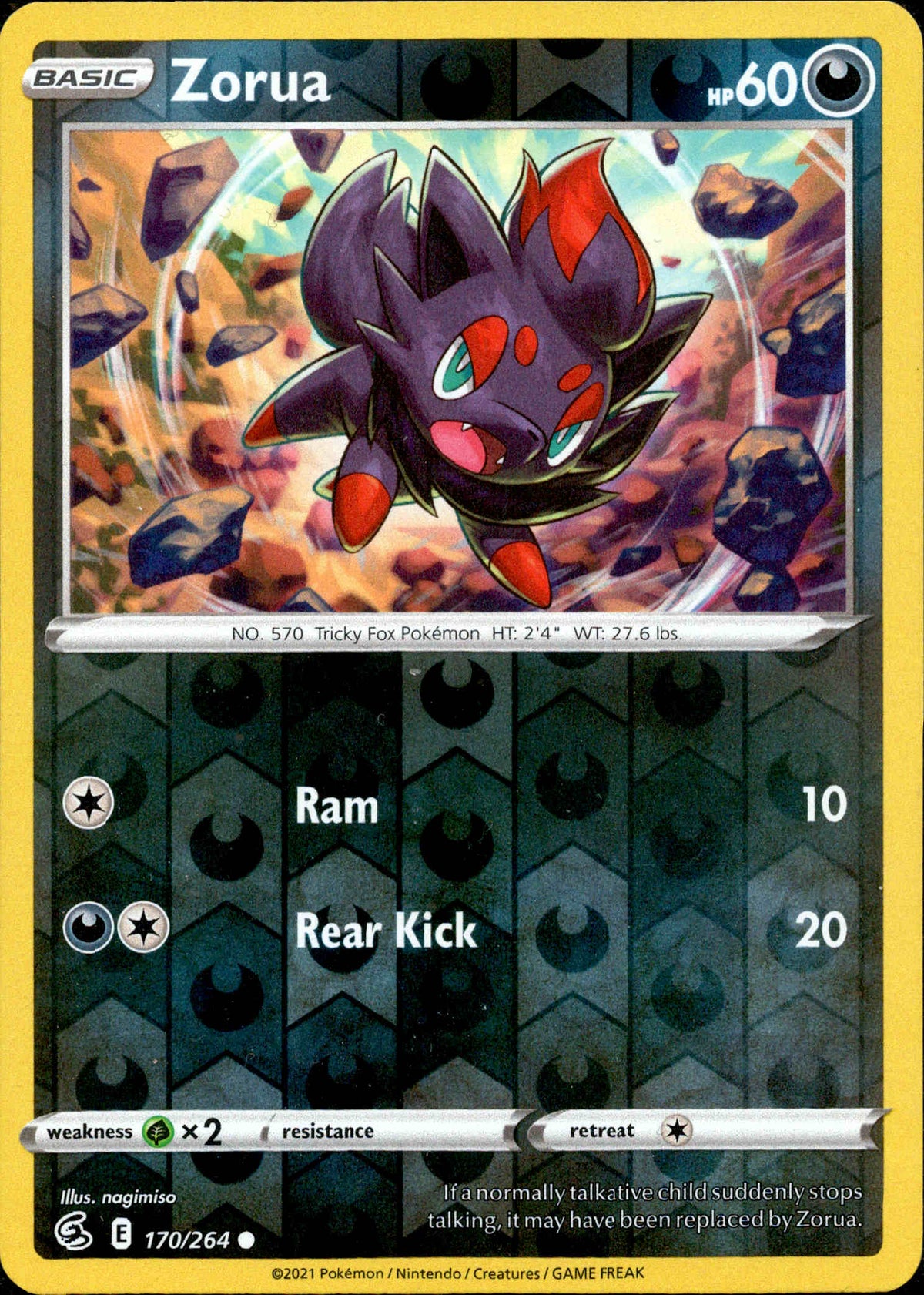 Zorua - 170/264 - Fusion Strike - Reverse Holo - Card Cavern