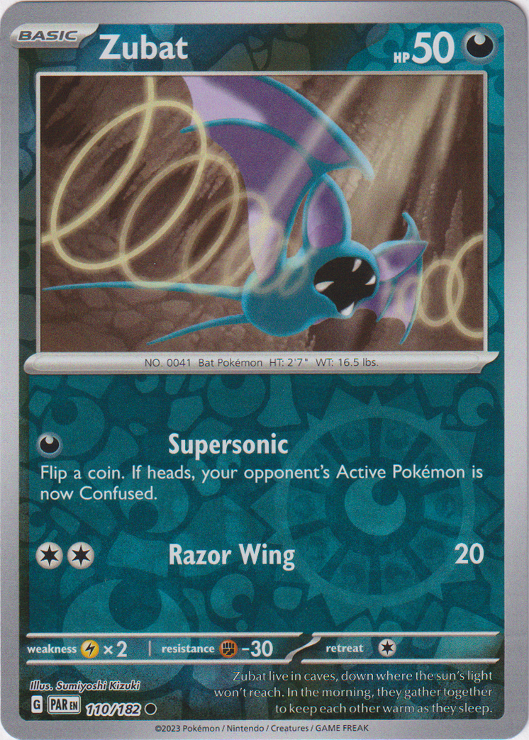 Zubat - 110/182 - Paradox Rift - Reverse Holo - Card Cavern