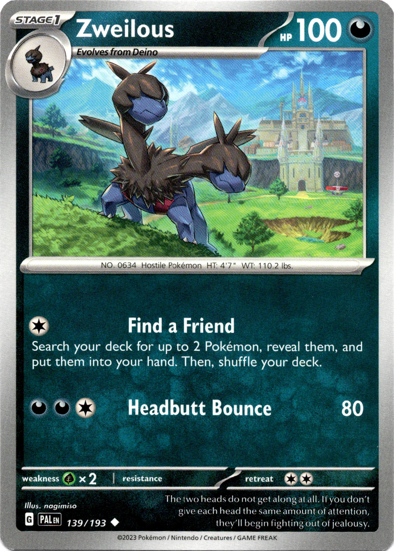Zweilous - 139/193 - Paldea Evolved - Card Cavern