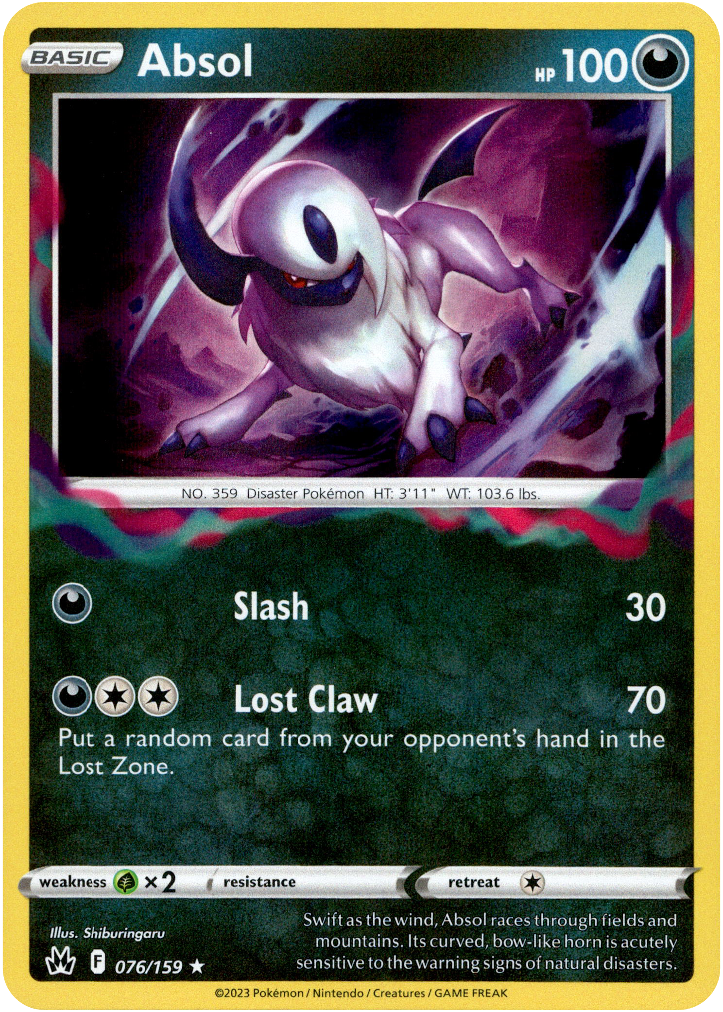 Absol - 076/159 - Crown Zenith - Holo - Card Cavern