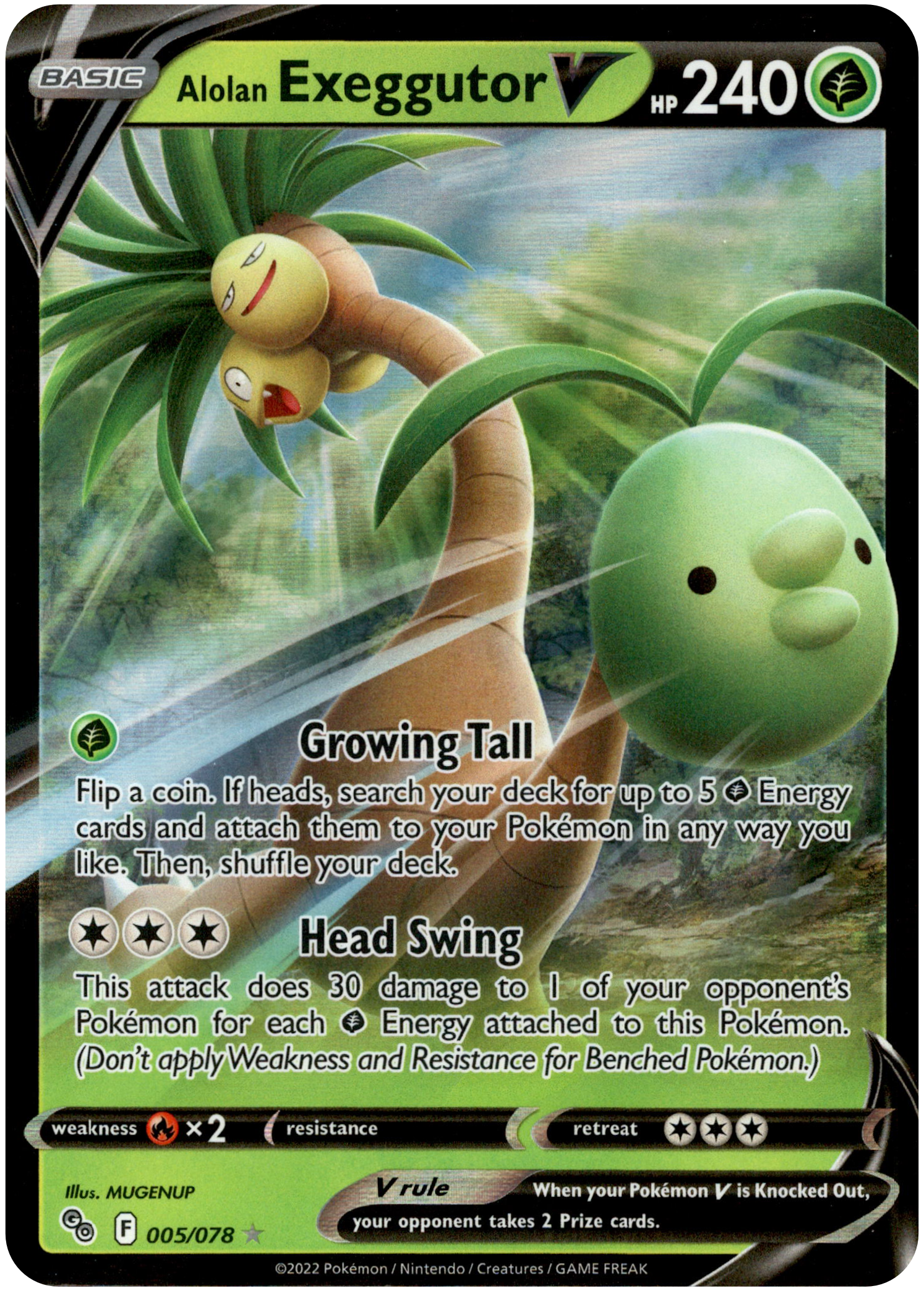 Alolan Exeggutor V - 005/078 - Pokemon Go - Holo - Card Cavern