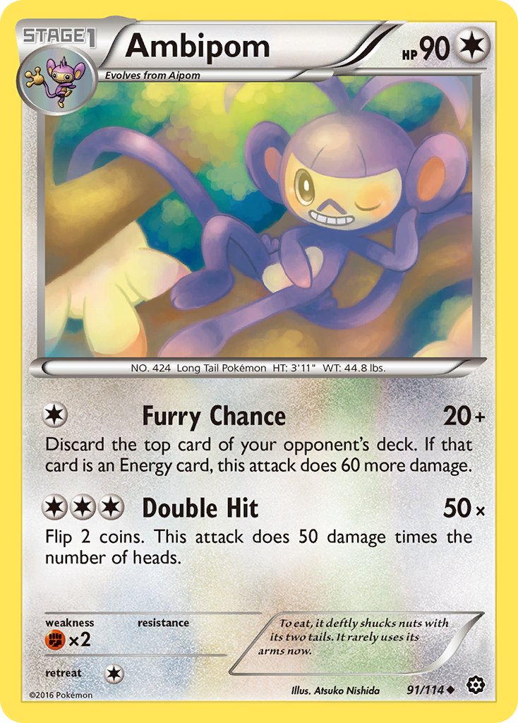 Ambipom - 91/114 - Steam Siege - Card Cavern