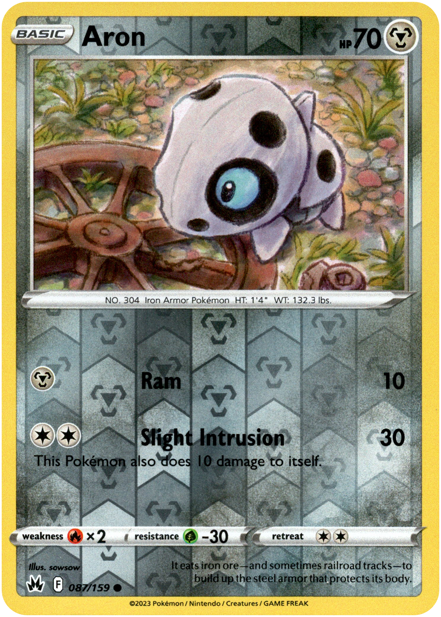 Aron - 087/159 - Crown Zenith - Reverse Holo - Card Cavern