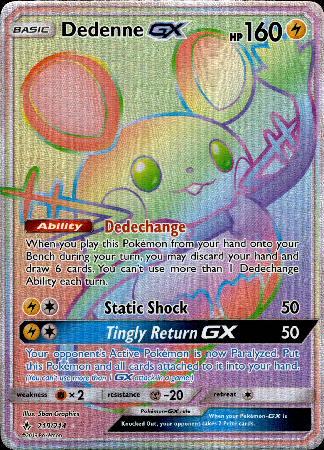 Dedenne GX Hyper Rare - 219/214 - Unbroken Bonds