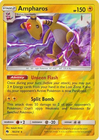 Ampharos (78/214) [Sun & Moon: Lost Thunder] Lightly Played Reverse Holofoil