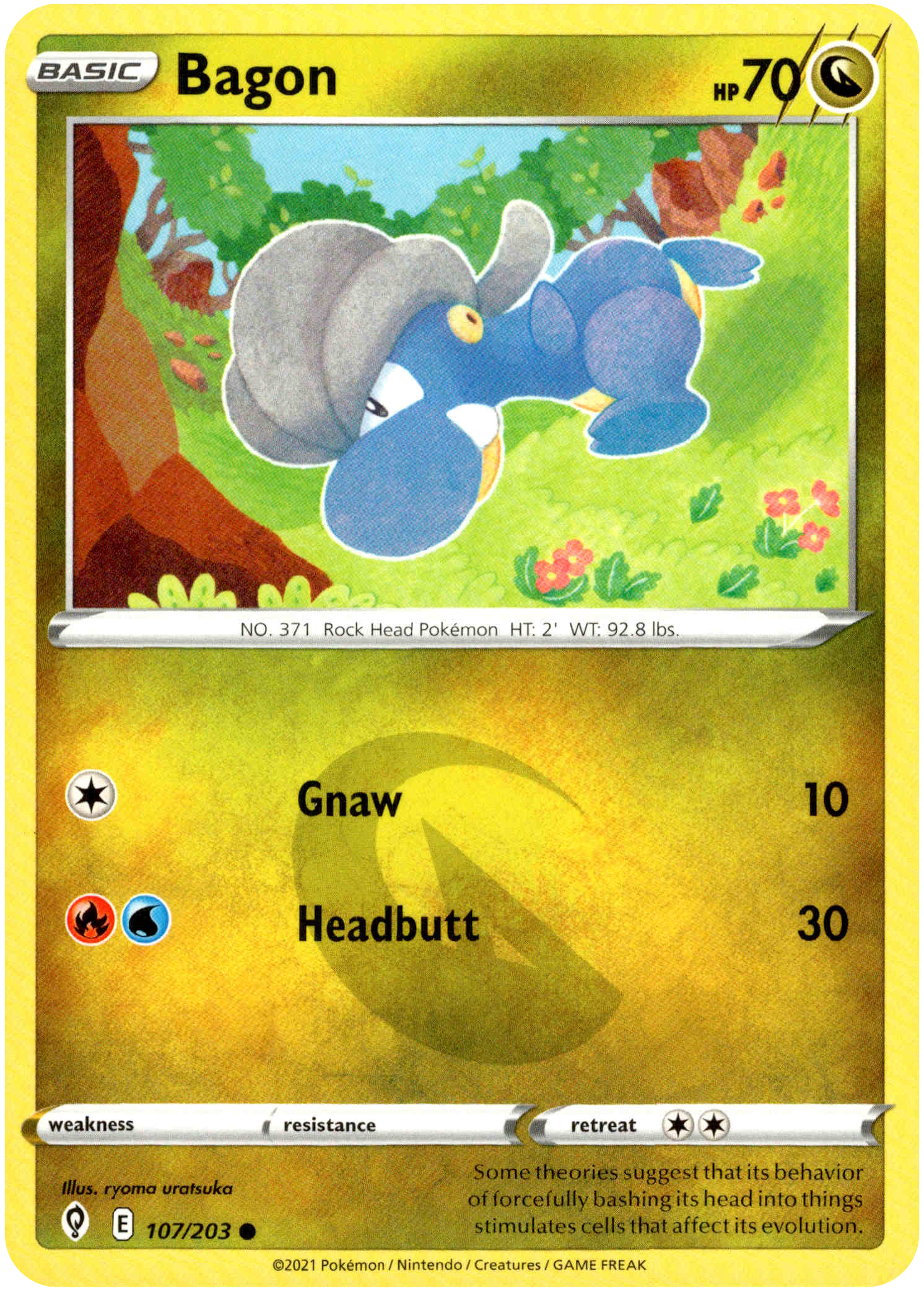 Bagon - 107/203 - Evolving Skies - Card Cavern