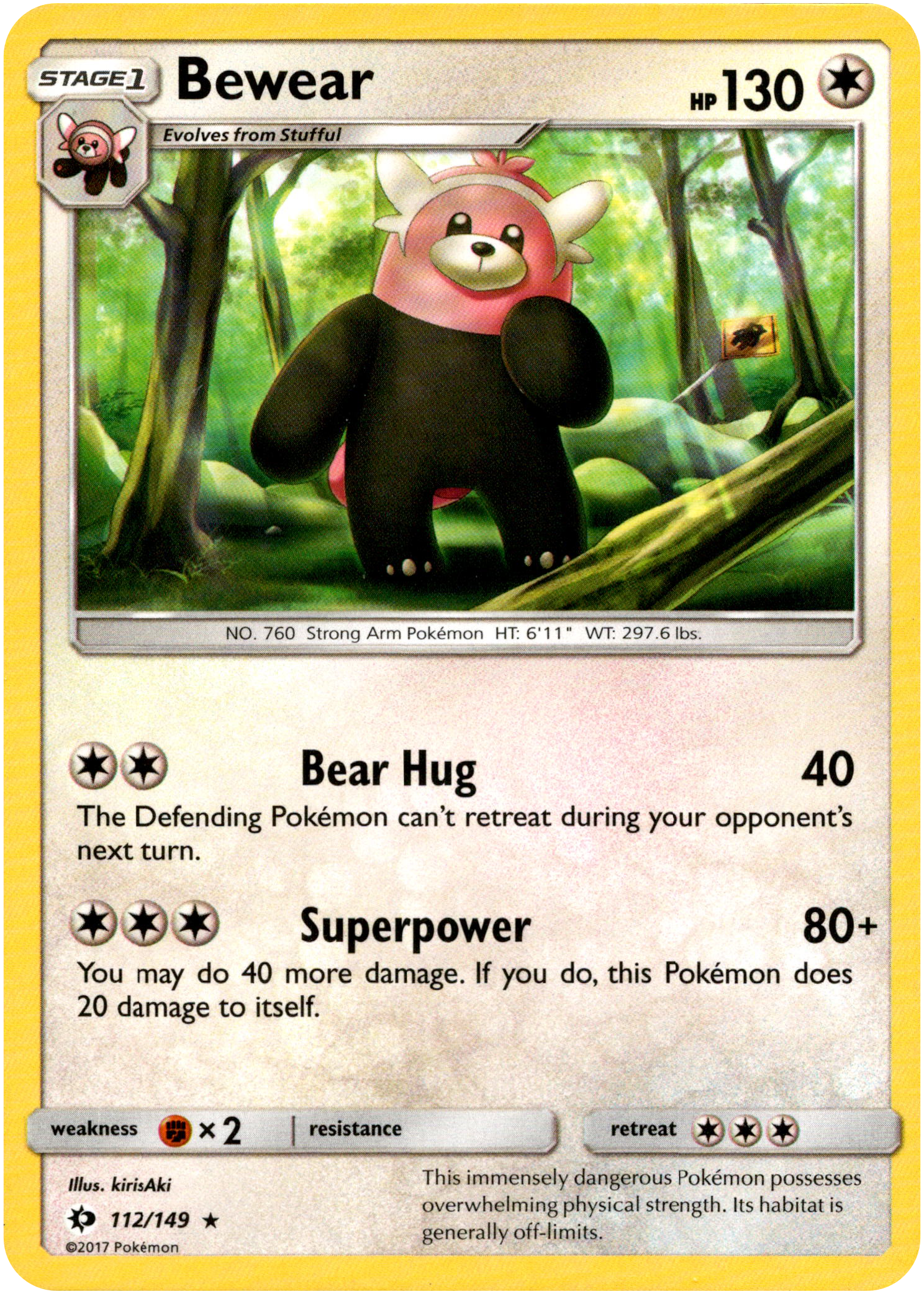 Bewear - 112/149 - Sun & Moon - Card Cavern