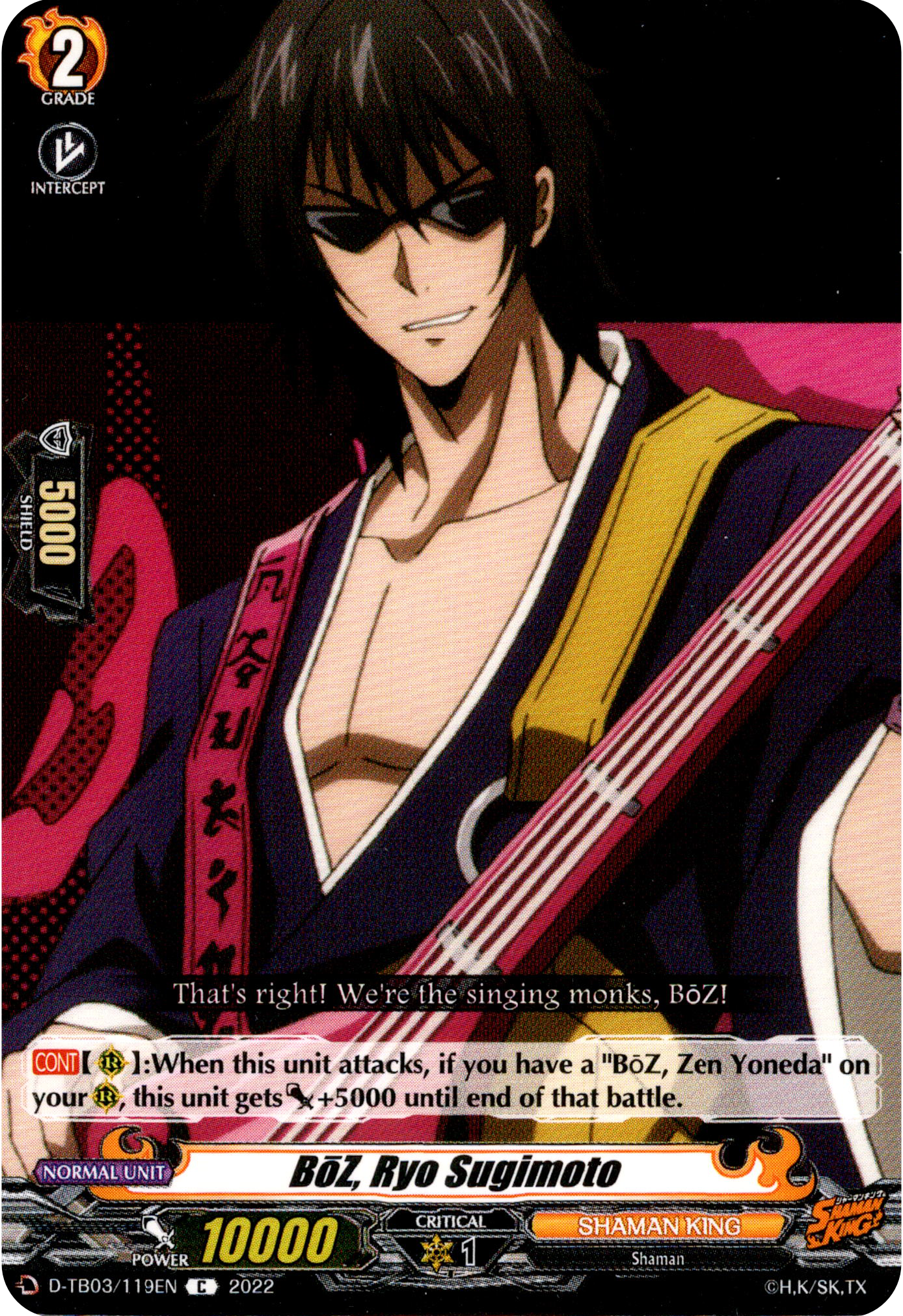 BoZ, Ryo Sugimoto - D-TB03/119EN - Shaman King - Card Cavern