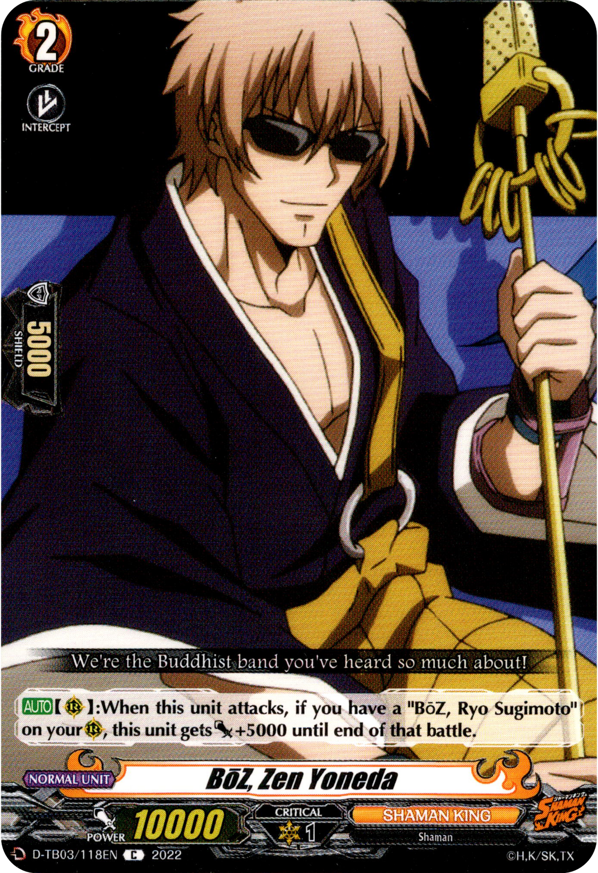 BoZ, Zen Yoneda - D-TB03/118EN - Shaman King - Card Cavern