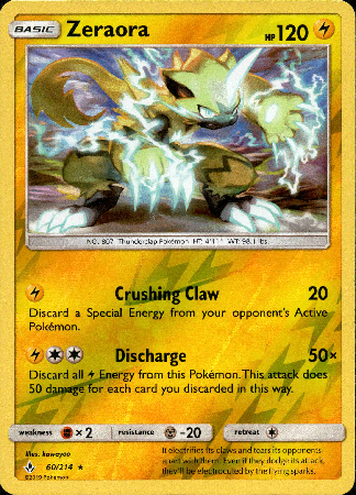 Zeraora - 60/214 - Unbroken Bonds - Reverse Holo - Card Cavern