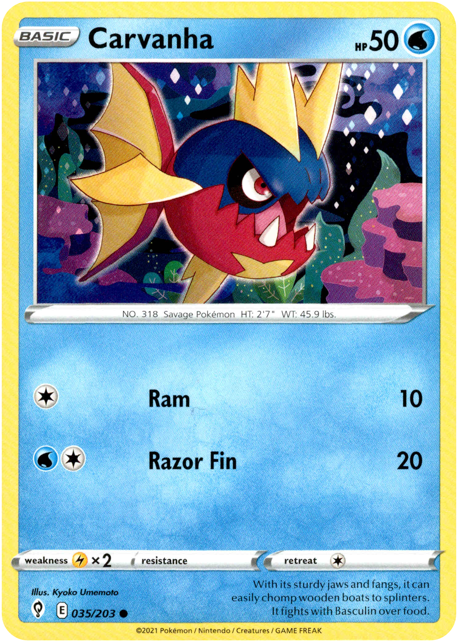 Carvanha - 035/203 - Evolving Skies - Card Cavern