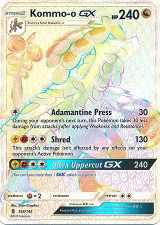 Kommo-o GX Hyper Rare - 159/145 - Guardians Rising - Holo - Card Cavern