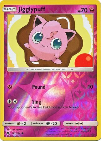 Jigglypuff - 133/214 - Lost Thunder - Reverse Holo Jigglypuff - 133/214 - Lost Thunder - Reverse Holo