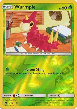 Wurmple - 24/214 - Lost Thunder - Reverse Holo - Card Cavern