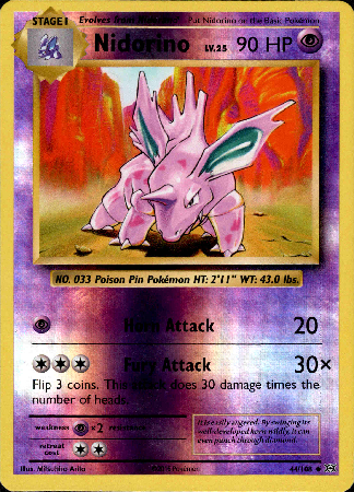 Nidorino - 44/108 - Evolutions - Reverse Holo - Card Cavern