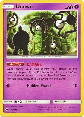 Unown - 90/214 - Lost Thunder Card Cavern Trading Cards, LLC Unown - 90/214 - Lost Thunder Card Cavern Trading Cards, LLC