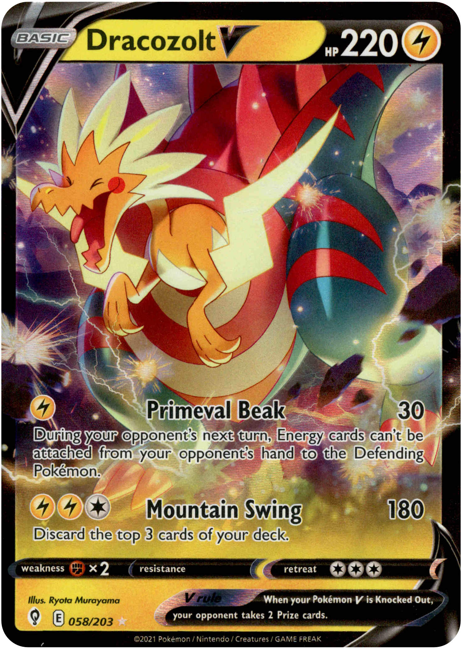 Dracozolt V - 058/203 - Evolving Skies - Holo - Card Cavern