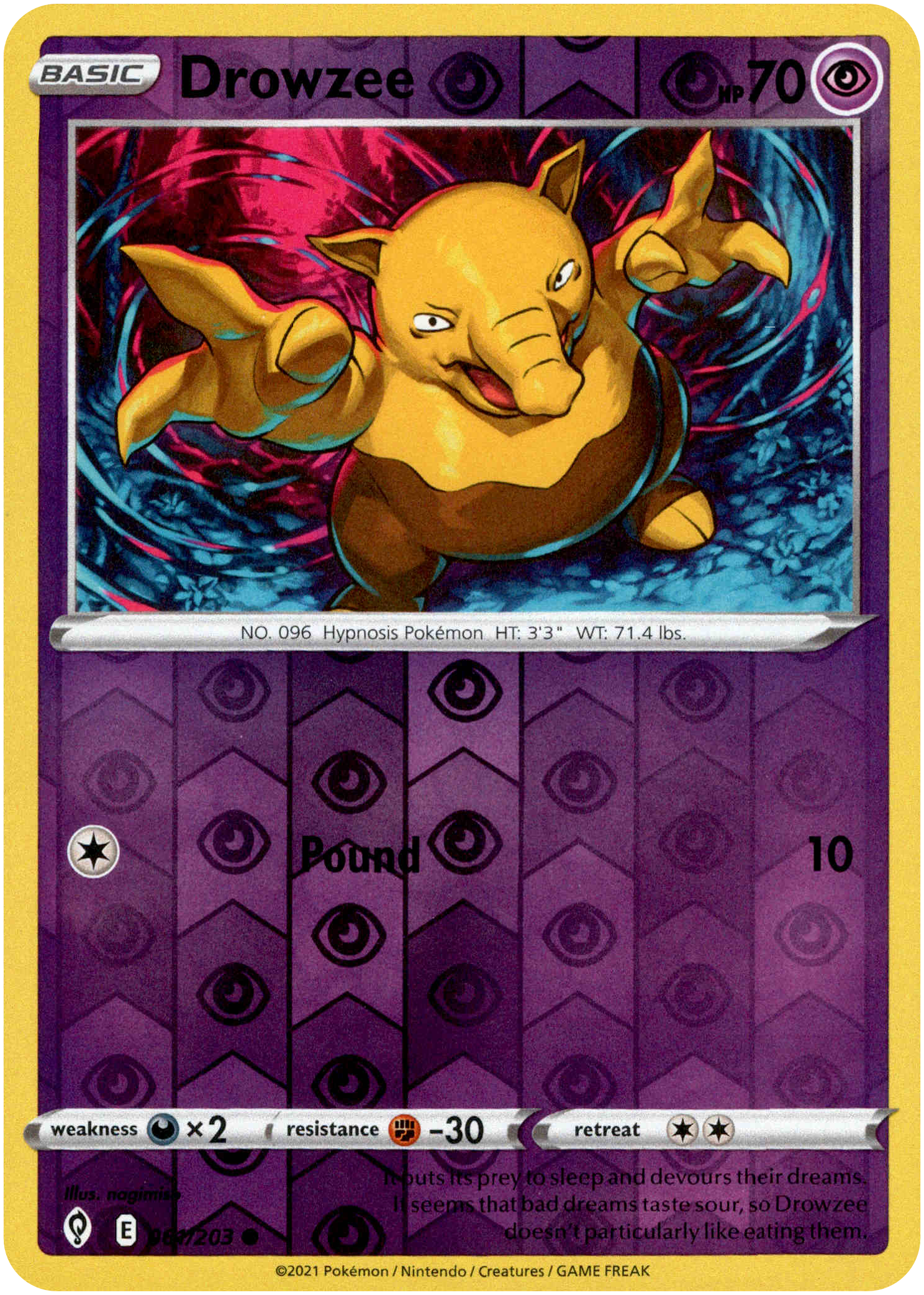 Drowzee - 061/203 - Evolving Skies - Reverse Holo - Card Cavern