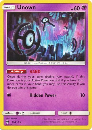 Unown - 91/214 - Lost Thunder - Card Cavern