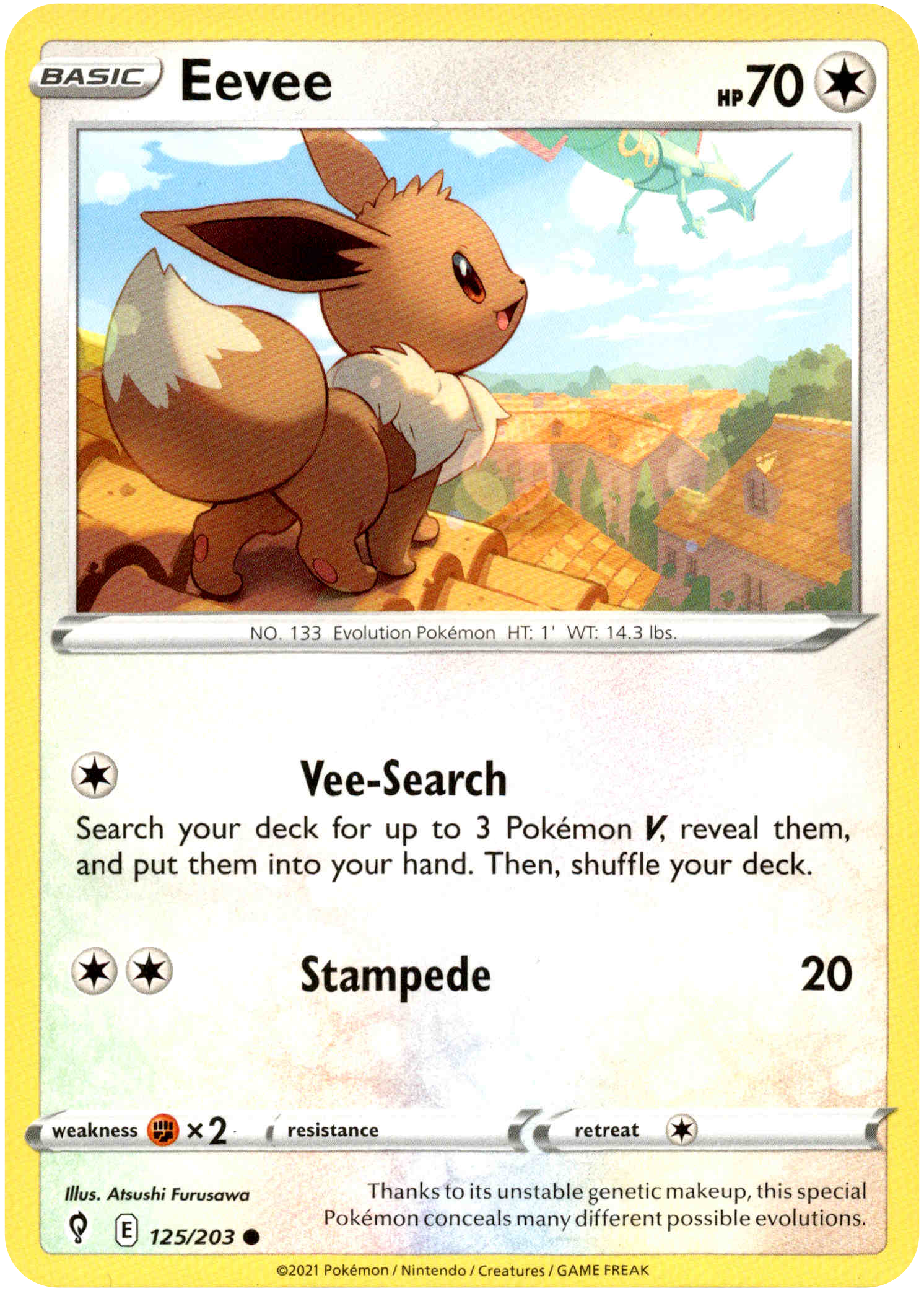 Eevee - 125/203 - Evolving Skies - Card Cavern